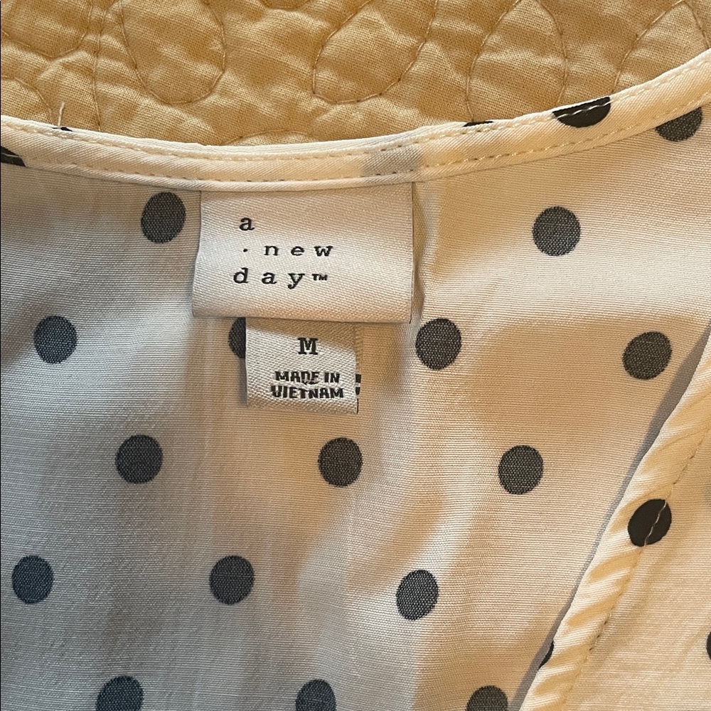 a new day Black and White Polka Dot V-Neck Midi Dress - Picture 4 of 7